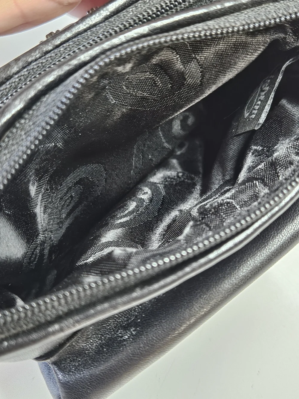Brighton Mini Black Leather Silver Tone Hearts Crossbody Purse Bag